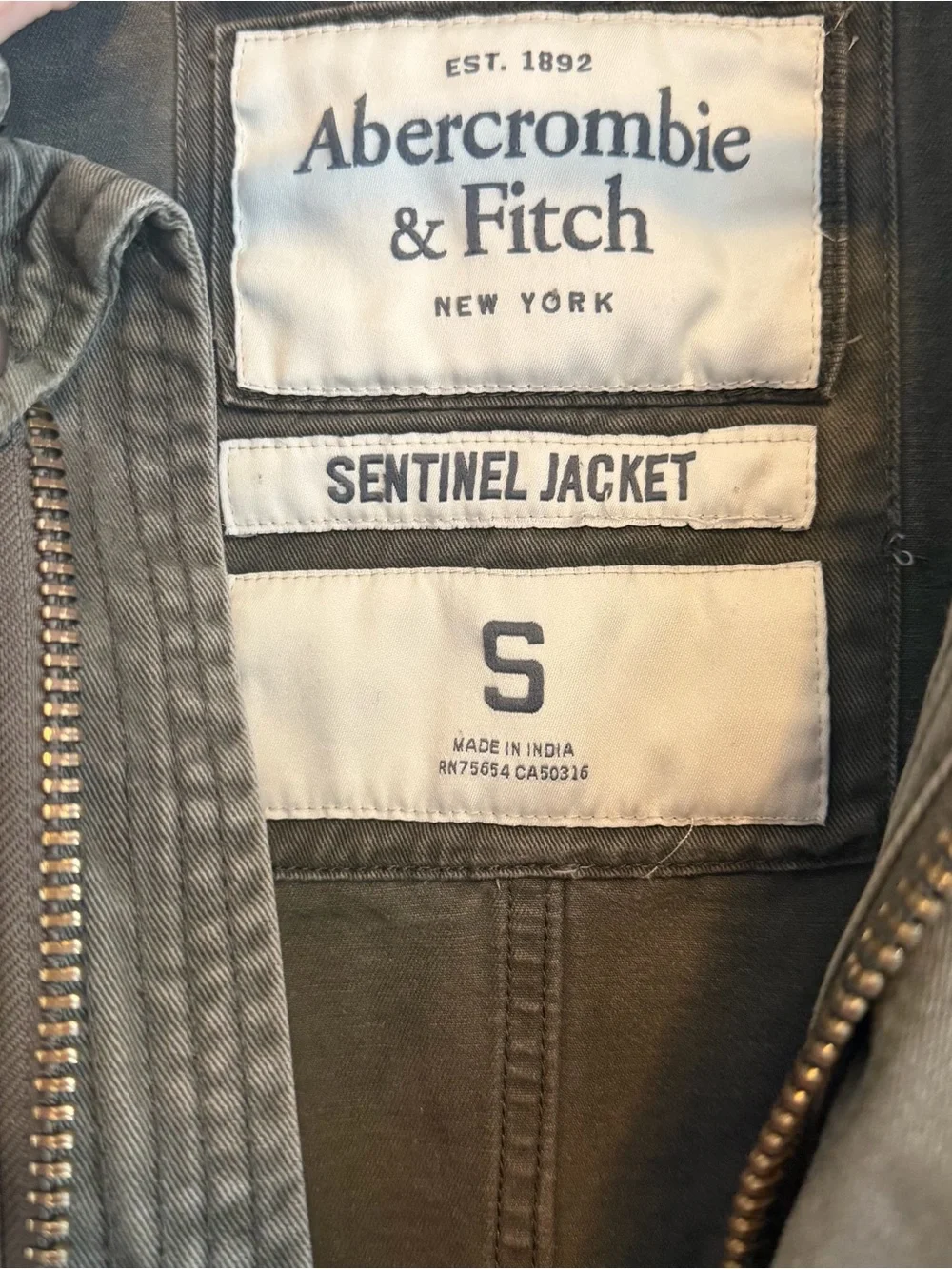 Abercrombie & Fitch Men's Sentinel Jacket Olive Green, Vintage Size Small